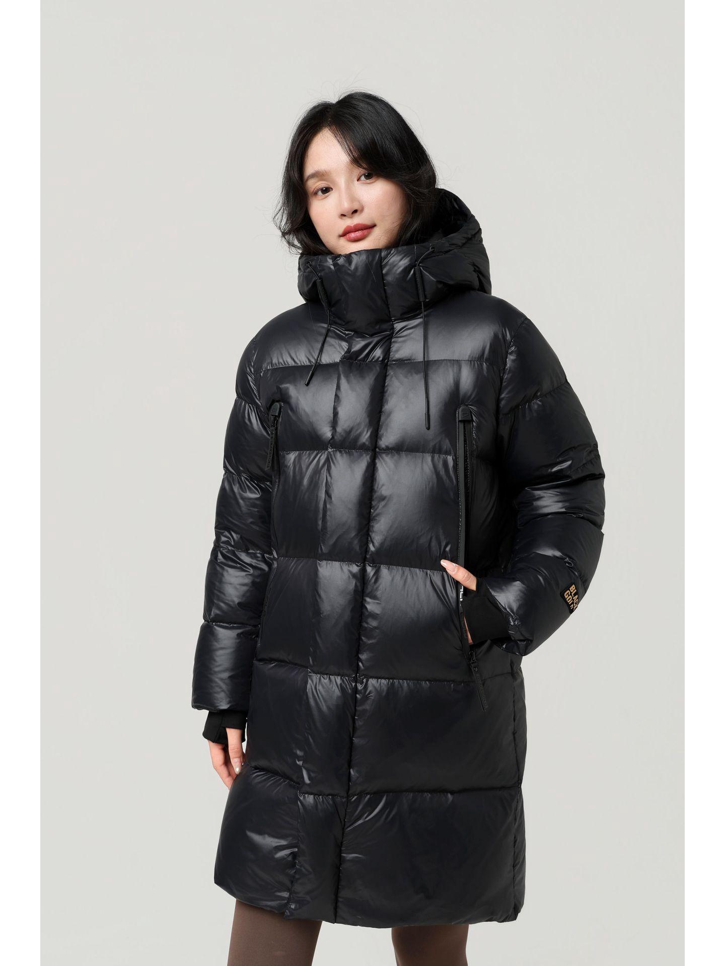 

Korean Style Over-the-Knee Hooded Winter Down Jacket for Women - 2025 Collection 2XL чорний