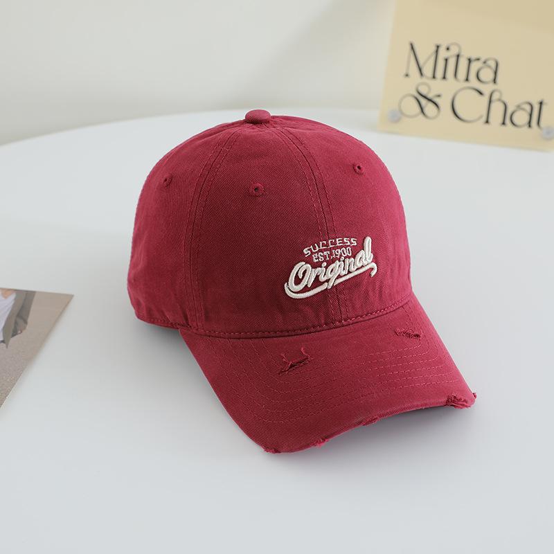 

New High quality Embroidered Letter Baseball Cap for Girls Japanese Wide Brim Slim Soft Top Hat Pure Cotton Versatile Duck Tongue Adjustable
