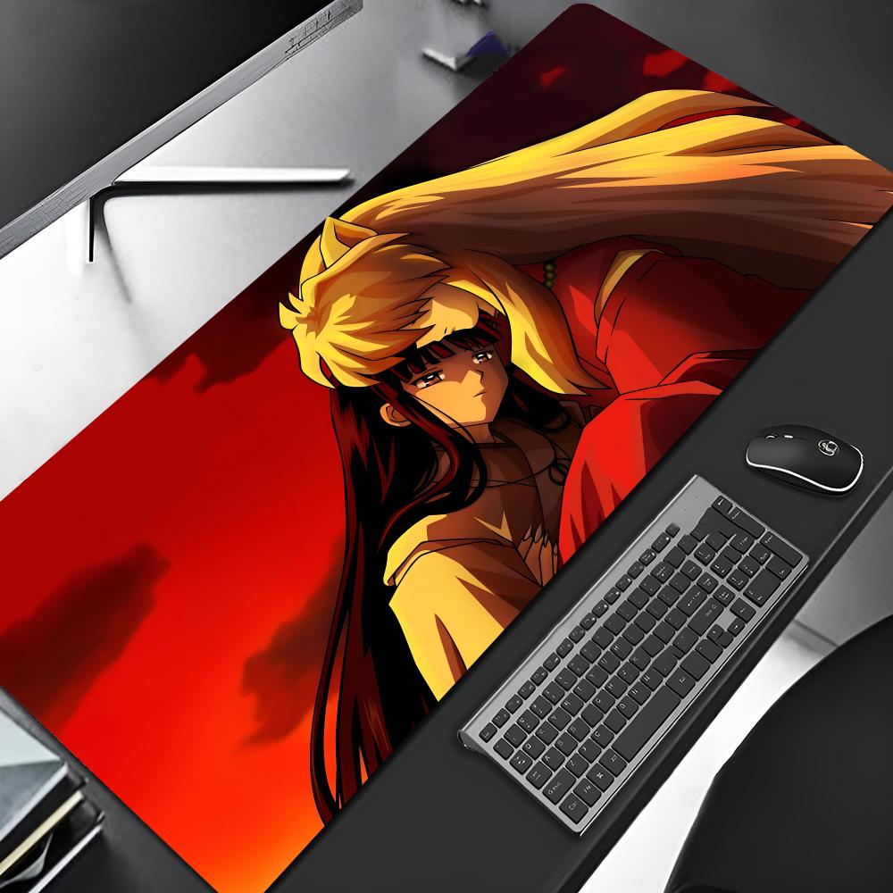 

Anime Inuyasha Mouse Pad Edge Big Gaming Locking Computer Gamer Large Kawaii Rubber Art Mousepad Laptop Desk Mat 600x300x2mm