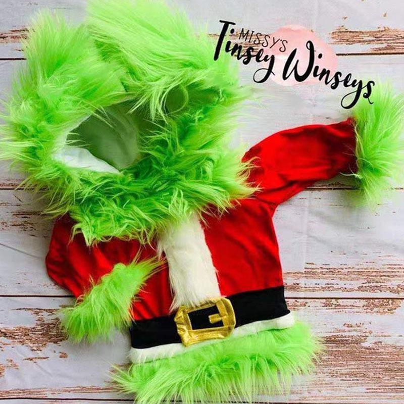 Christmas Green Grinch Costume Christmas Kids Suit Party Costume