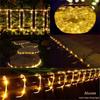 1pc Solar LED String Light 100/200/300 LED Tube Rope String Lights With 8 Modes Outdoor Waterproof For Home Garden Walkway Dceor