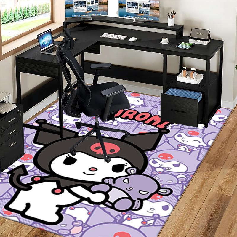 Kuromi Anime Cartoon Design Chair Mat Non-Slip Carpet for Office Home Decoration Living Room Bedroom Game Room Dormitory.E090