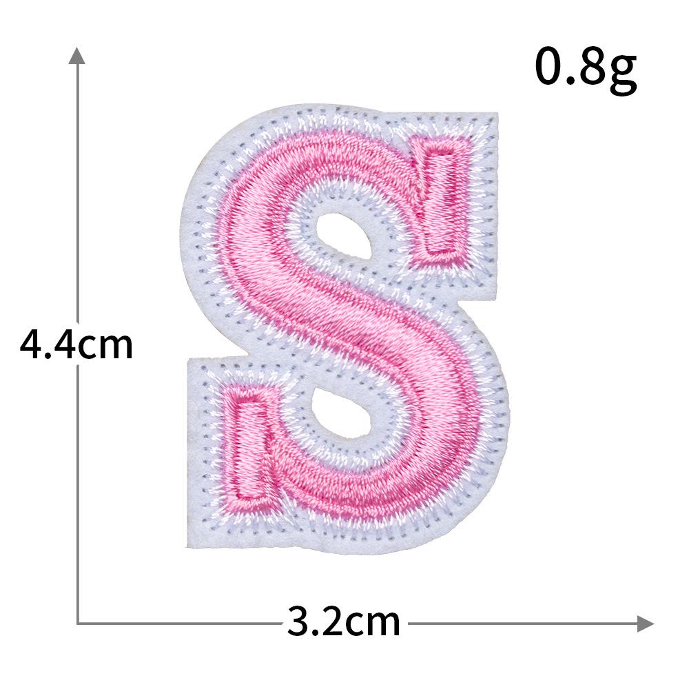 Exquisite Pink Embroidered Alphabet Patch for Jackets & DIY Decor