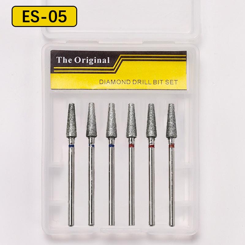 High-Quality Cuticle Remover: 6-Piece Russian Style Manicure Diamond Grinding Head Set