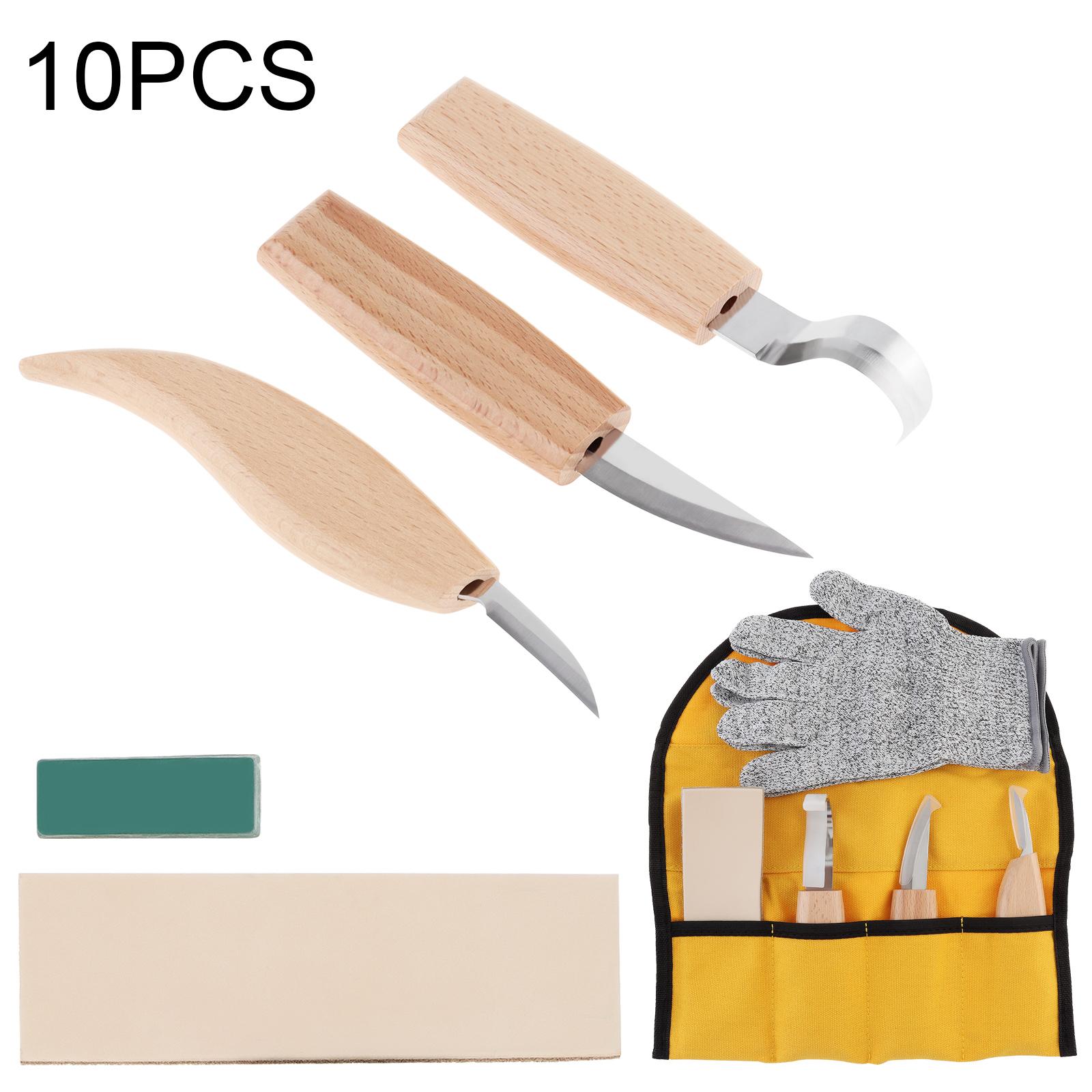 6Pcs Stainless Iron Wood Carving Chisel Set Multipurpose Hand Chisels for Woodworking Detailed Carving DIY Craft