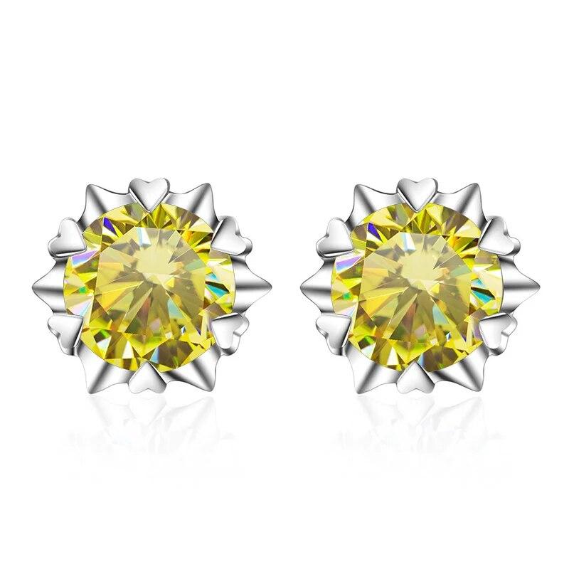 Cercei eleganti, bijuterii din argint S925, cu formă drăguță de fulg de zăpadă de 5 mm și 6,5 mm pentru femei, cupluri, cadouri prietene