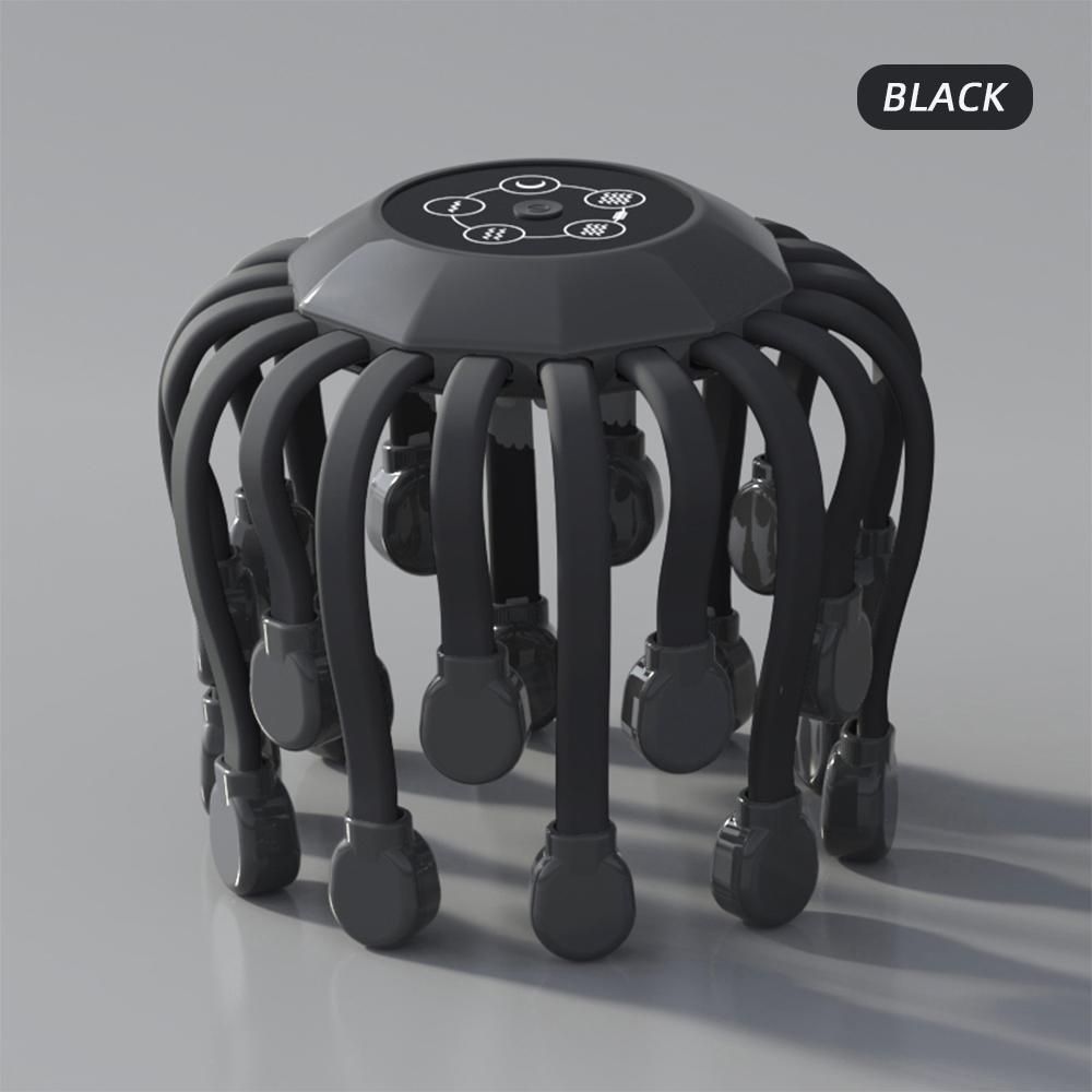 24Massage Heads Orange Scalp Head Massager 360° Rota Red Light Vibrator Octopus Scratcher For Relaxation Stress Migraine
