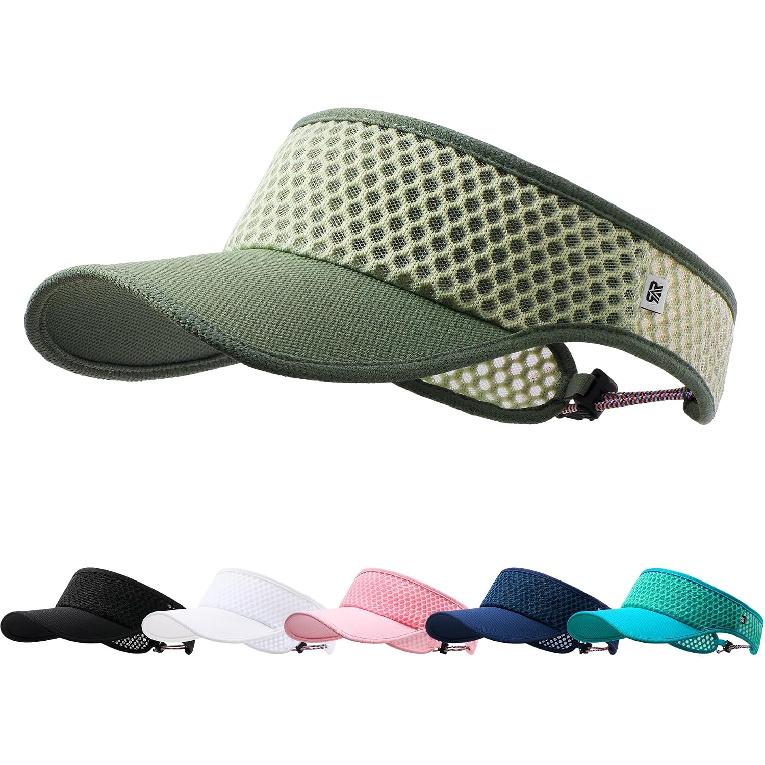 AUSFLUG Sun Visor Hat Men Women - Moisture Wicking Lightweight Sports Cap | Quick dry breathable mesh, adjustable ponytail strap, sun blocking for