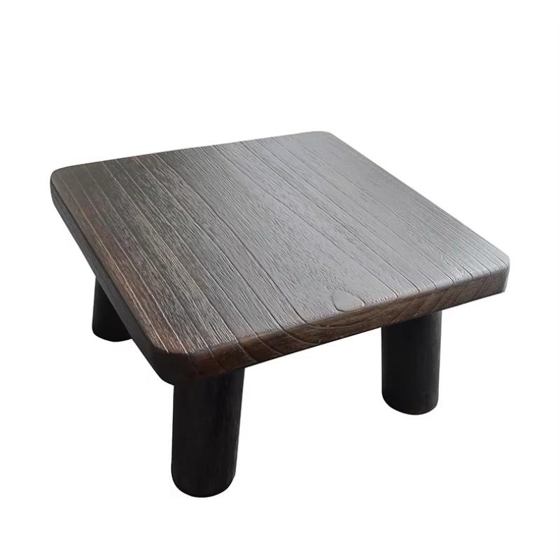 Japanese Burnt Paulownia Minimalist Tatami Stand Solid Wood Bay Window Desk Handcrafted Window-Side Table