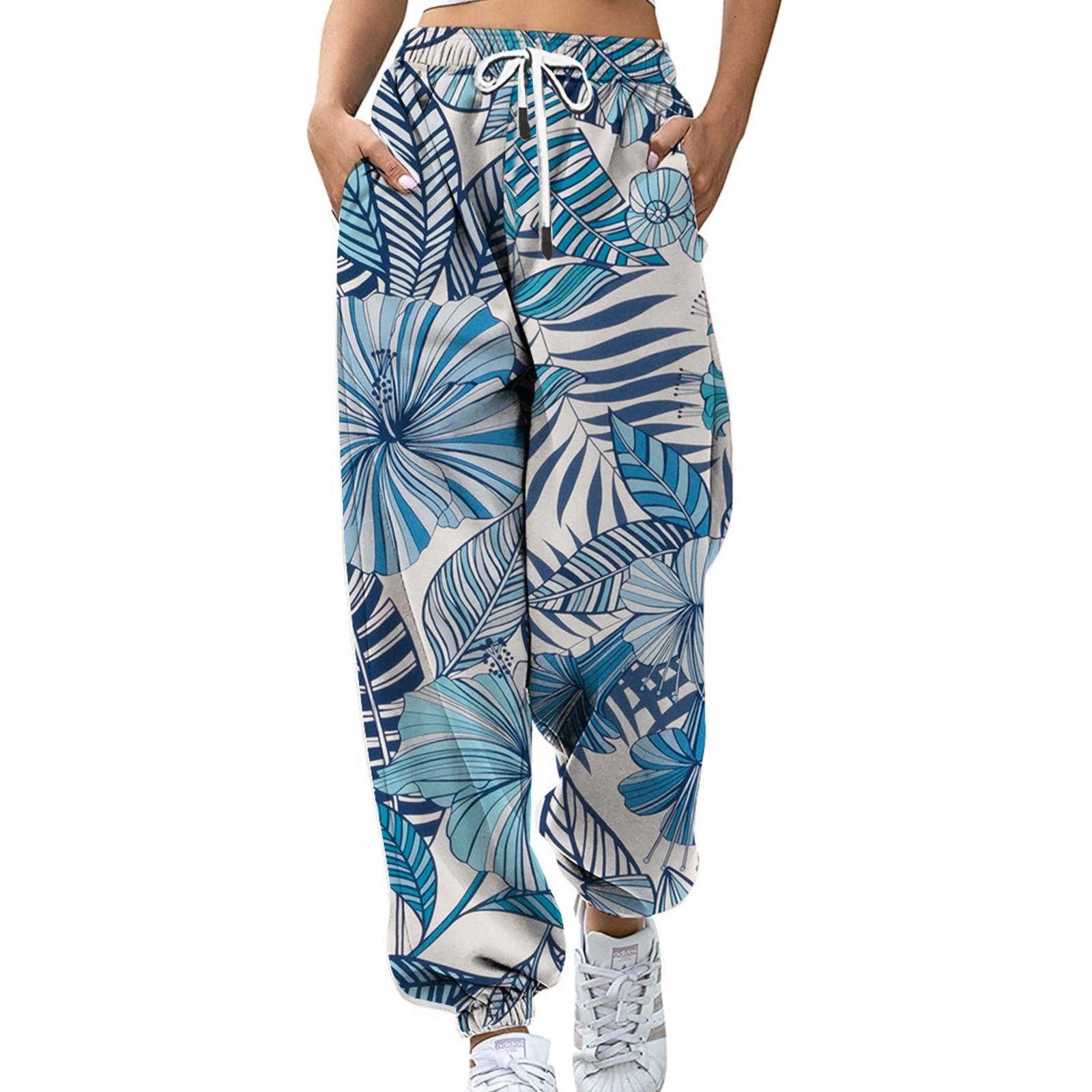 

Женская мода, повседневные спортивные брюки с цифровым цветным принтом, свободные брюки XL