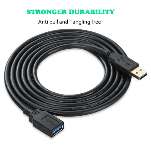 XBOHJOE USB 3.0 Extension Cable 3M Data Transfer 5Gbps USB Extension Male to Female Gold Plated Connector for Drive, Mouse, Xbox, Keyboard, Printer US
