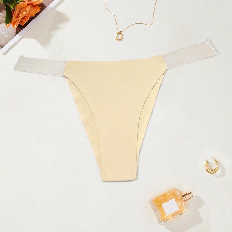 

Женские бесшовные невидимые трусики с прозрачным ремешком на талии сексуальные стринги Xs SML L бежевый