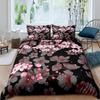 Pink Cherry Blossom King Queen Bedding Set Spring Flora Duvet Cover Japanese Flowers Quilt Cover Soft Polyester Comforter Cover