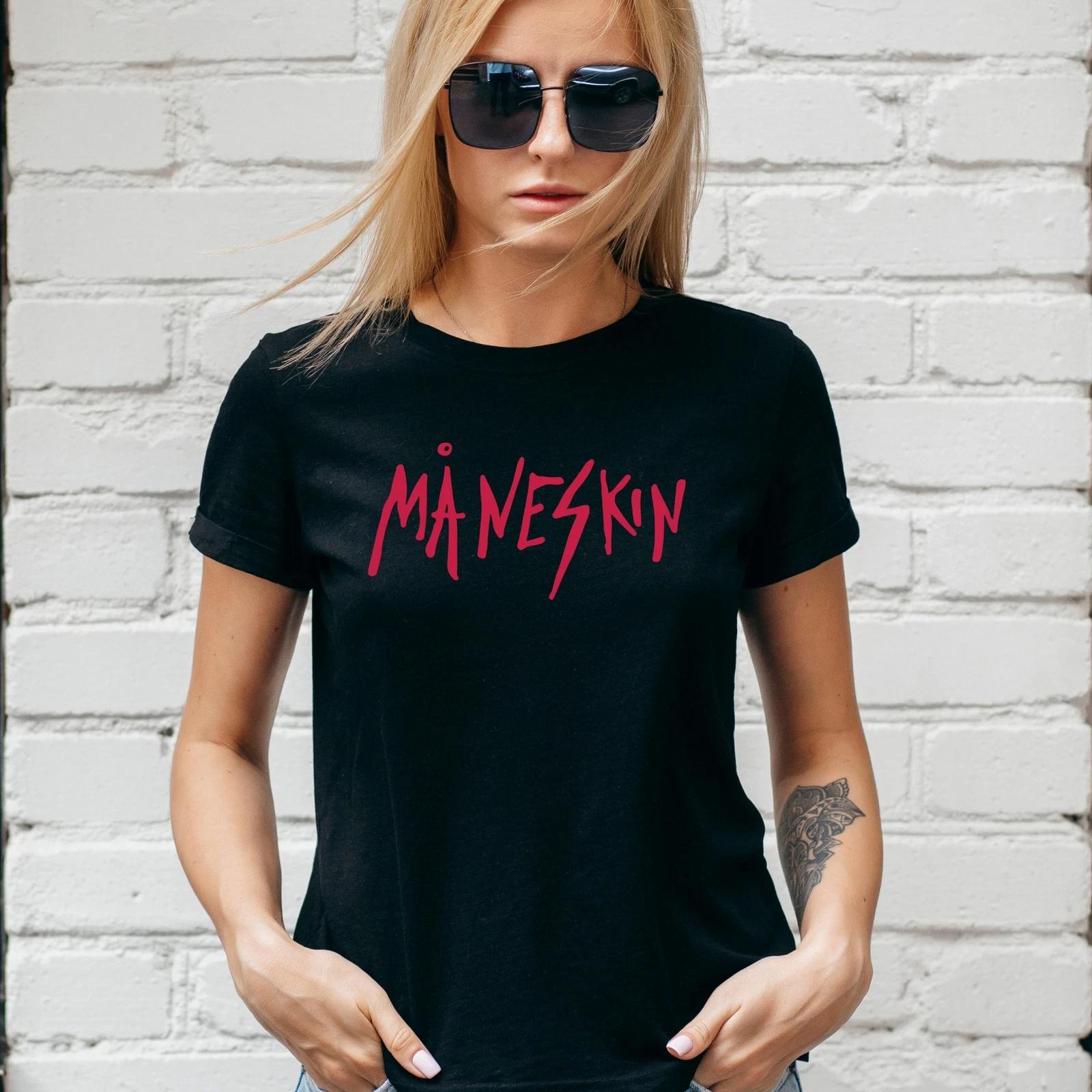 MANESKIN T-Shirt - Black 100% Cotton - Lady Fit & Unisex to 5XL - DAMIANO DAVID L