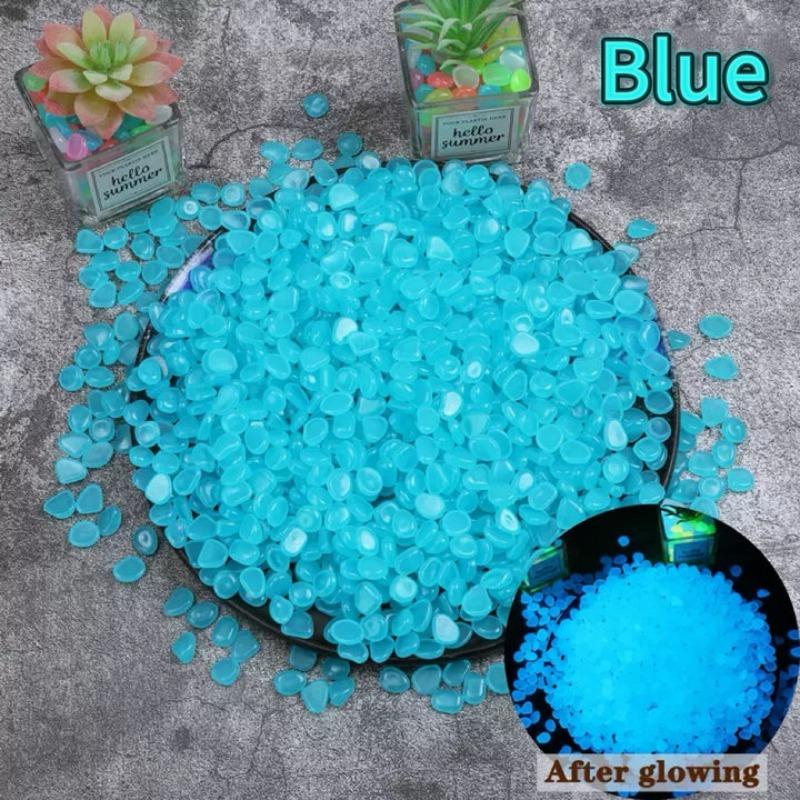 

Glow in The Dark Garden Pebbles Glow Stones Rocks for Walkways Garden Path Patio Lawn Garden Yard Decor Luminous Stones 1bag(100pcs) синій
