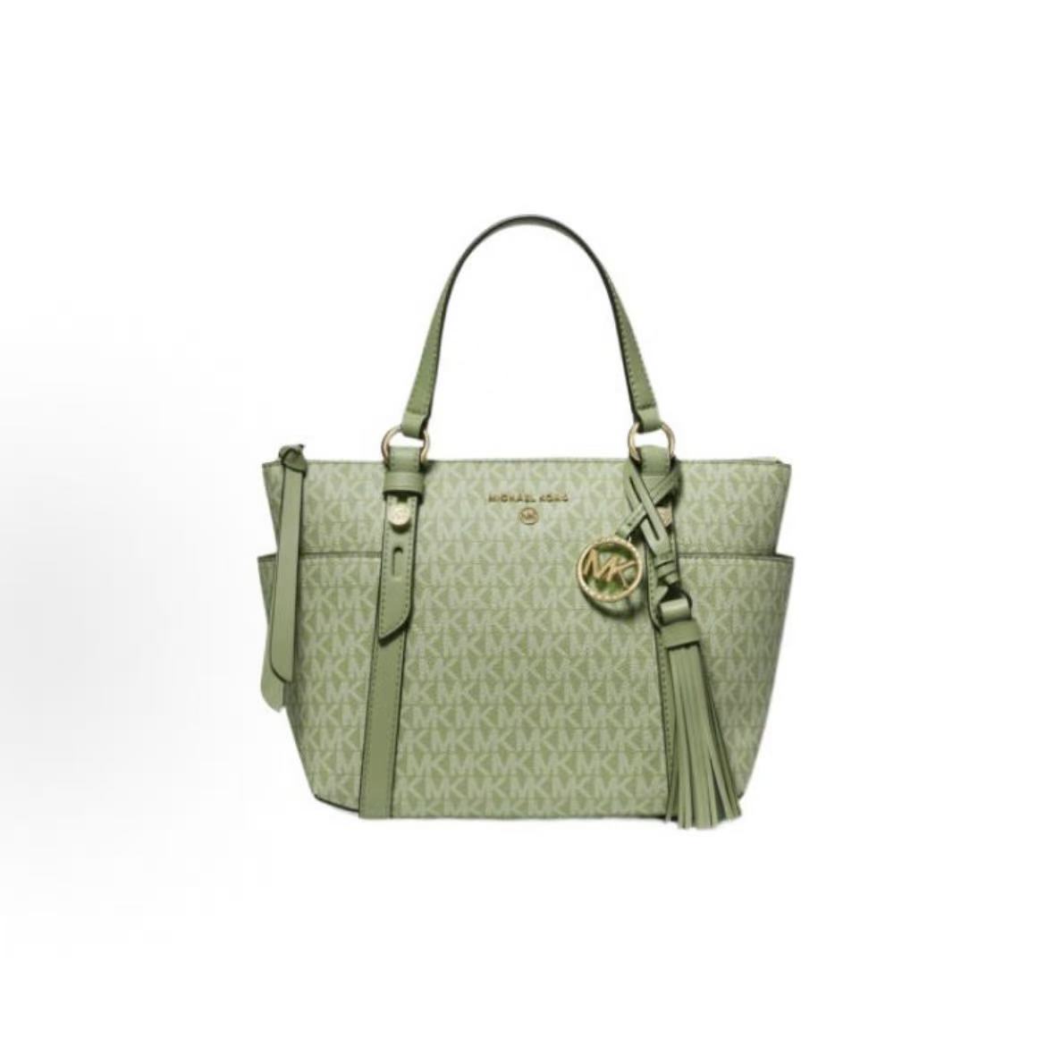 

Michael Kors Mk Sullivan Classic Monogram Print Tassel Fashion Commuter Letter Logo Faux Leather Handbag Crossbody Shoulder Bag Small 30H1GUPT5V-378 Basic Set (Bag+Dust Bag)