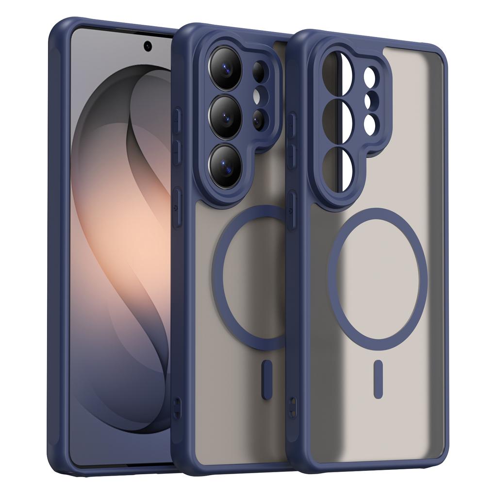 Frosted Shield Shockproof Case For Samsung Galaxy S26 Ultra S25 FE S24 Plus 5G TPU Frame Plastic Magnetic Phone Cover Fundas