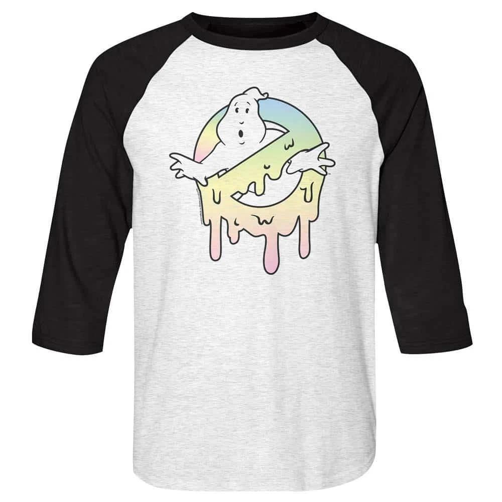 Ghostbusters Pastel No Ghost Icon Men s Raglan Shirt XL
