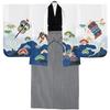 Shichigosan Boy 5 Years Old Kimono and Hakama Set Striped Hakama String Length Crane Kabuto White Navy Striped [KYOETSU] [Kyoetsu] (Hakama 60cm, -