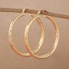 Metal Gold Color Carving Pattern Hoop Earrings for Women Classic Party Earrings Jewelry