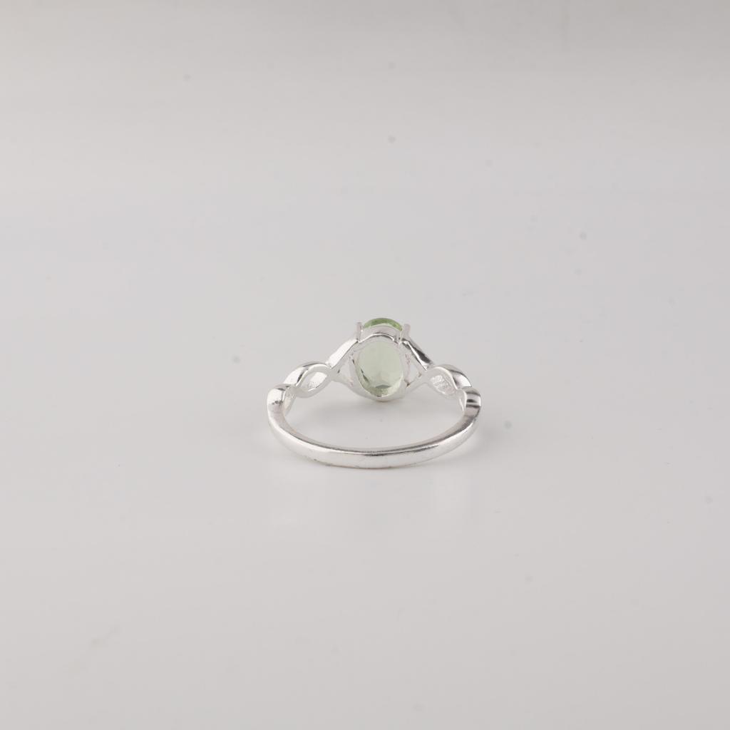 Green Amethyst Gemstone 925 Sterling Silver Jewelry Promise Ring Gift For Love CZR-16-12