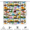 Animal Construction Shower Curtain Dinosaur Decor For Kids Bathroom Waterproof Fabric With Stop Sign Design Unique Home Accessor