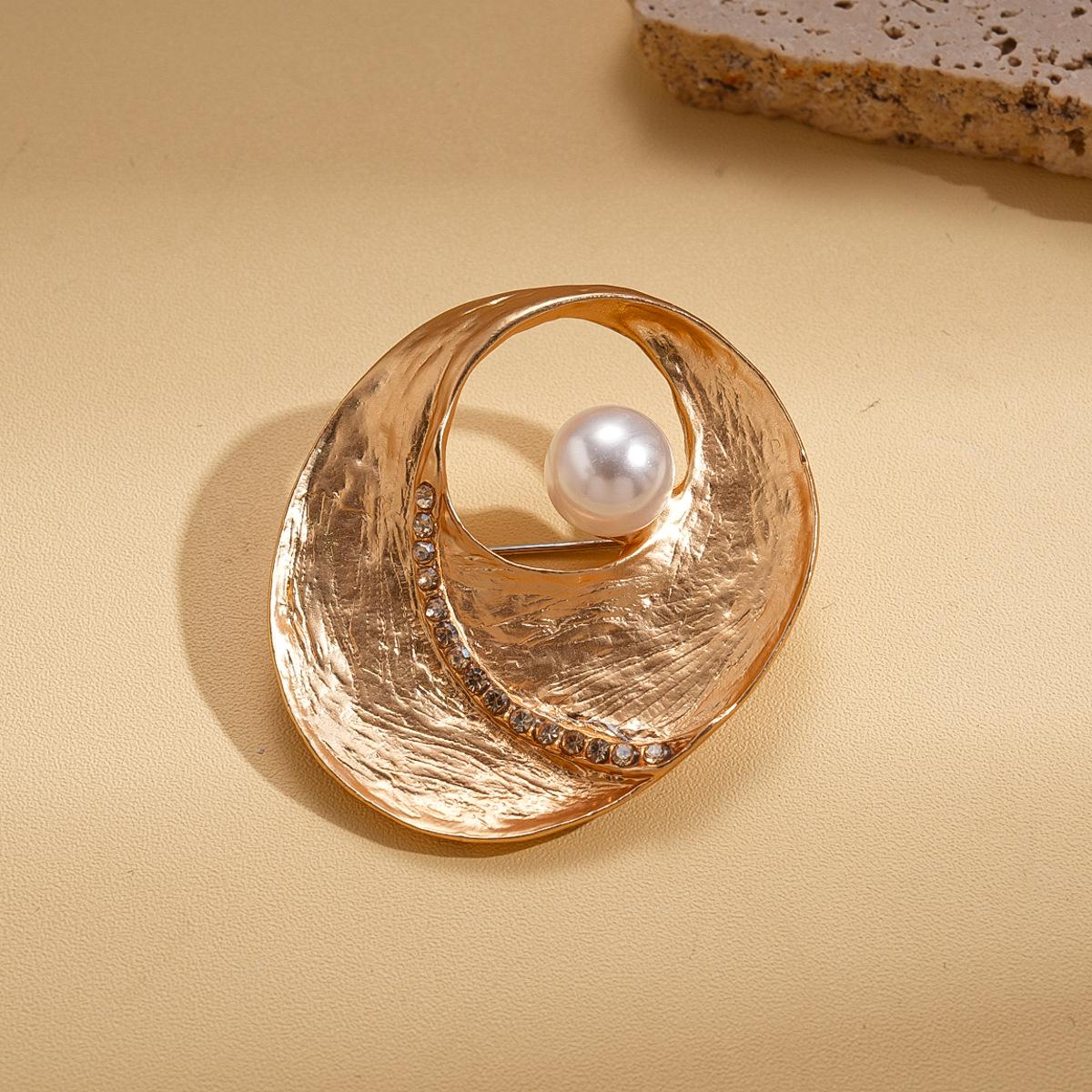 Имитация бриллианта жемчужная неправильная овальная кружевная брошь металлические модные аксессуары