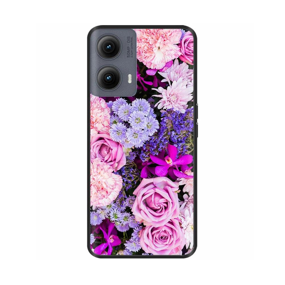 Silicone Casing For Motorola Edge 2024 Case Lovely Cartoon Soft TPU Black Cover For Moto Edge 2024 6.6" Shockproof Fundas Capa