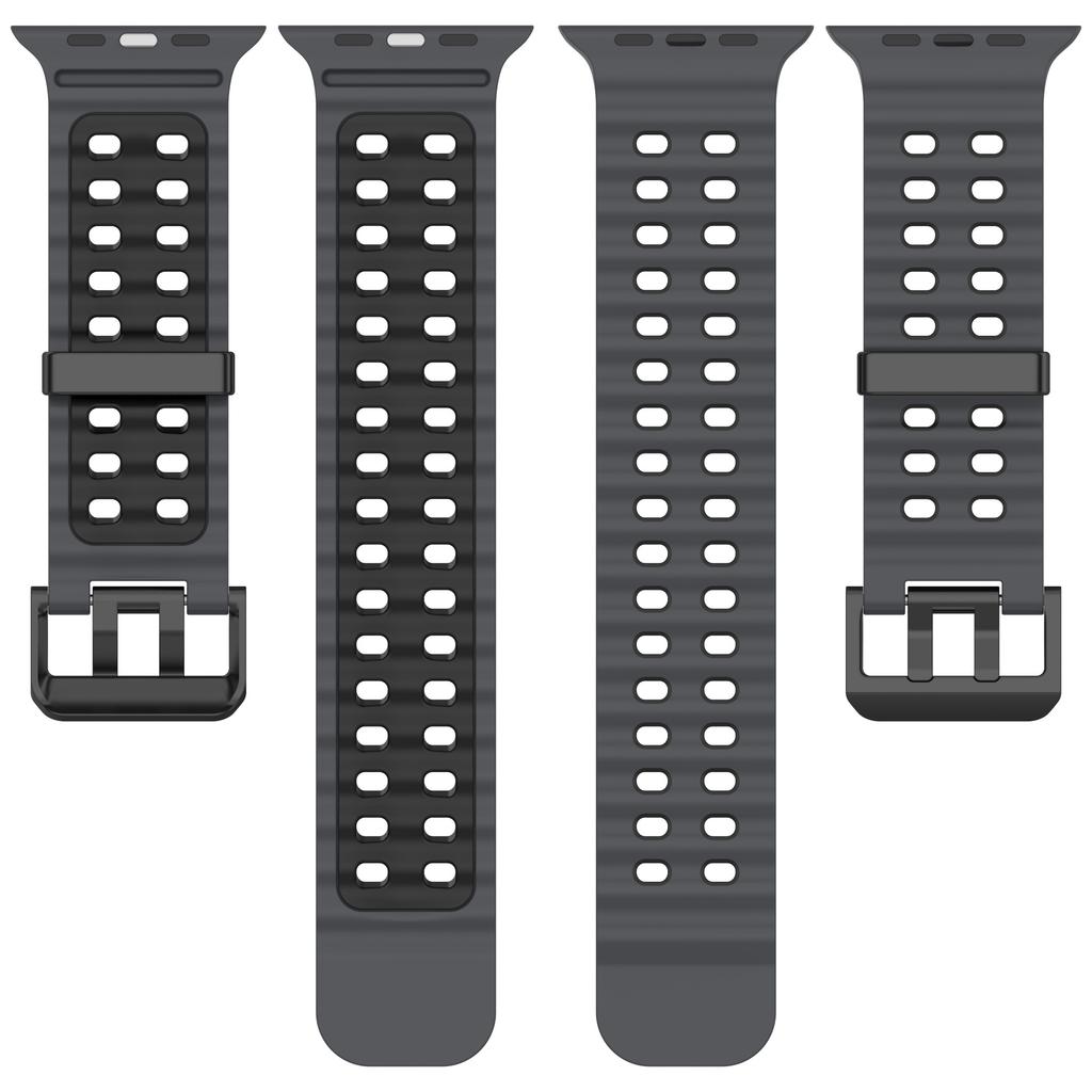 Pulseira Esportiva de Silicone Oceano Para Apple Watch Ultra 2 49mm Série 10 9 8 7 6 5 4 3 SE 46mm 45mm 44mm 42mm Pulseira de Duas Cores