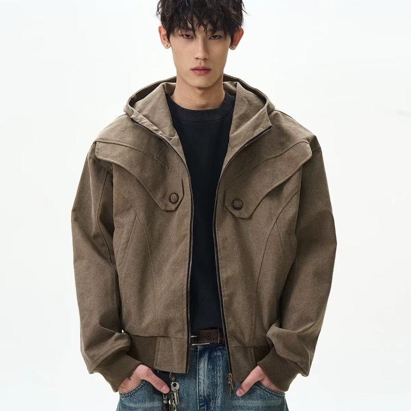 Herren Retro Nieten Harrington Jacke - Lässiger Lockere Passform für Frühling & Herbst