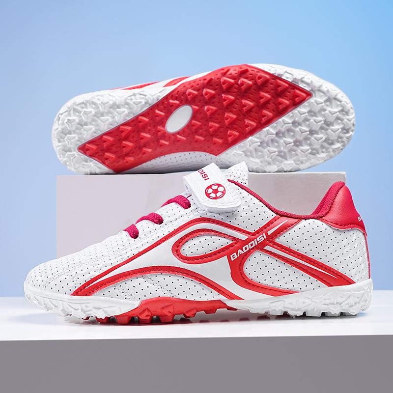 Scarpe da Calcio per Studenti con Tacchetti Velcro Magico Facili da Indossare Antiscivolo Scarpe Sportive da Allenamento e Competizione per Ragazzi e Ragazze