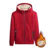 Autumn and Winter Hooded Cardigan Jacket Plus Velvet Padded Warm Jacket Plus Size Men's Jacket