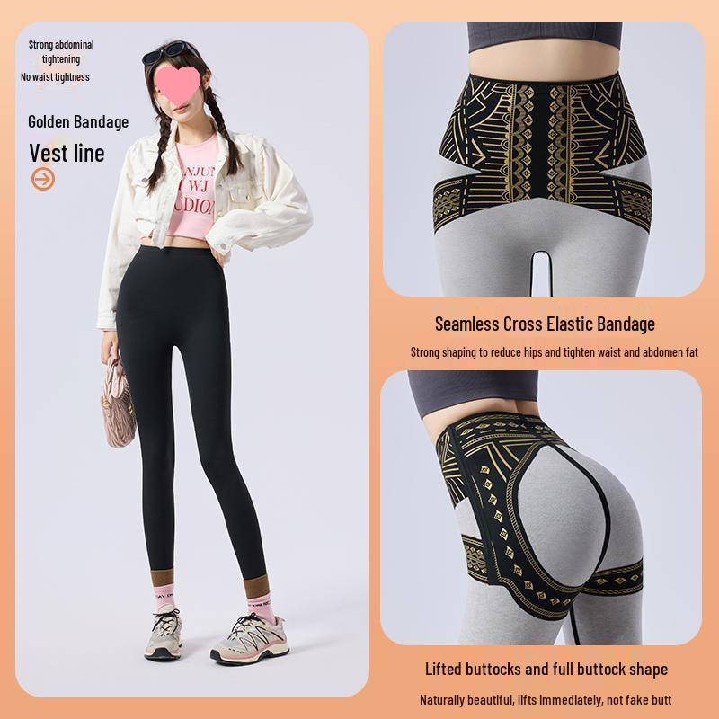 

High-Waisted Velvet Lined Yoga Pants - Autumn/Winter Collection 2XL (70-80kg) - Ships in 5 days