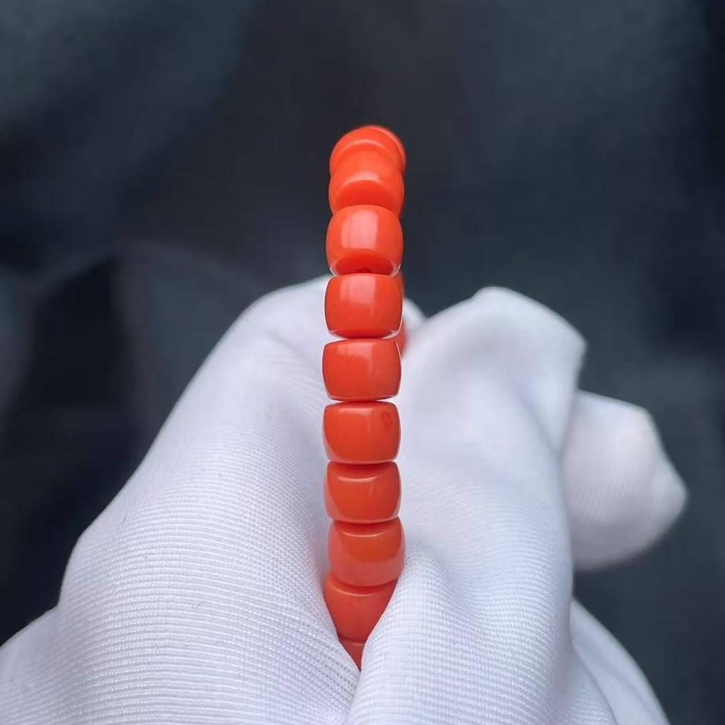 Solid Color Imitation Coral Bead Bracelet - Fashionable Single Circle for Girls