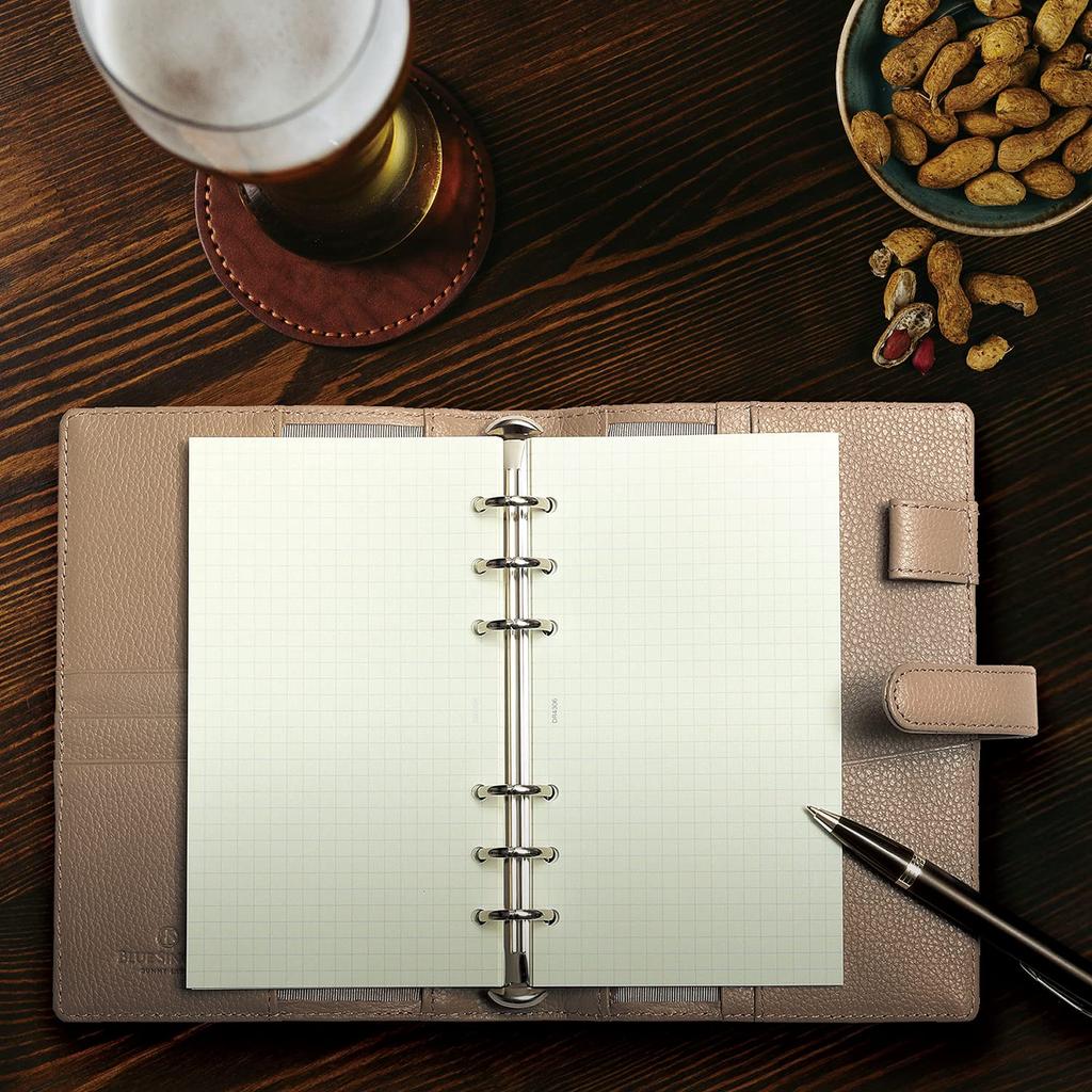 System Notebook Bible Size Genuine Leather 6 Holes Ring Notebook Cover Vegetable Tanned Leather Binder Pen Holder Card Pocket Included Systemy1 STC1