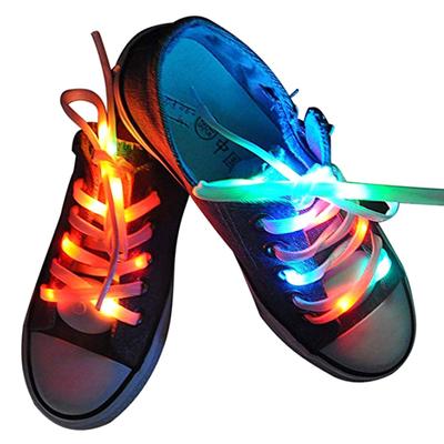 1 Pair LED Light Waterproof Shoelaces Battery Powered Flash Lighting Shoeslaces for Party Hip Hop