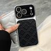 Diamond Texture Leather Phone Case For For Iphone 17 16 1 14 Pro Max 13 Large Window Lens Protection Shockproof Cover Funda