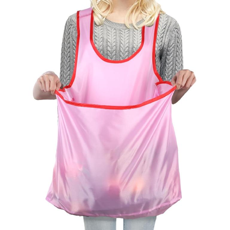 Clothes Drying Apron, Portable Sleeveless Laundry Apron with Large Pocket, Pink Waterproof Laundry ApronCloth розовый