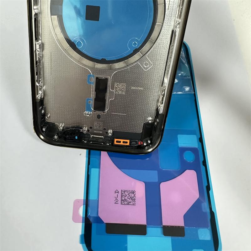 Back Housing For iPhone 14 Pro Back Battery Door Rear Glass + Middle Frame Cover ,SIM Tray Side Key Replacement CE Logo