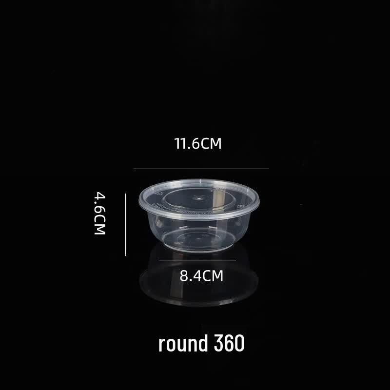 

Disposable Round Plastic Takeout Meal Prep Containers with Lids