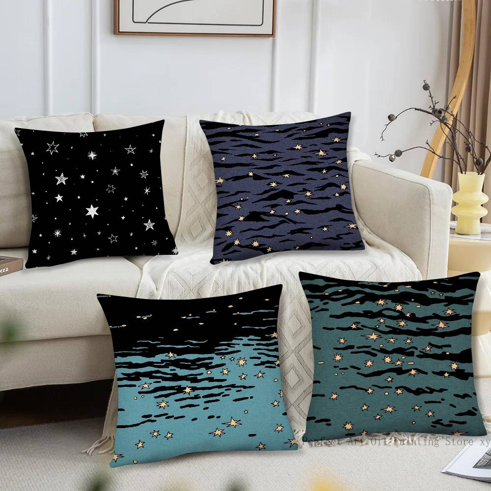 Ripple Star Simplicity Pillow Case Fashion Square Pillowcase Bedroom Sofa Room Ins Decoration Leisure