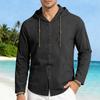 Men's Casual Hooded Long Sleeve Shirt Button Down Lightweight Breathable Loose Fit Oversized Cotton Shirt for Outdoor Sports