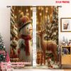 2pcs 2D Flat Printing Christmas Hot Curtains Animal Print Christmas Winter Digital Printed Polyester Drapes Family Party