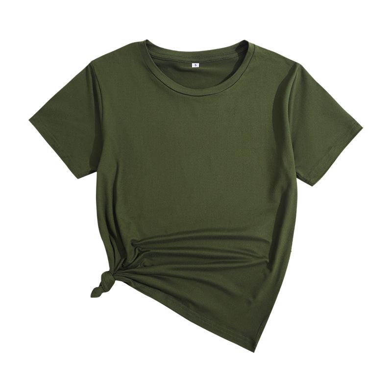 

Women s Solid Color Casual Crew Neck Short-Sleeve T-Shirt L
