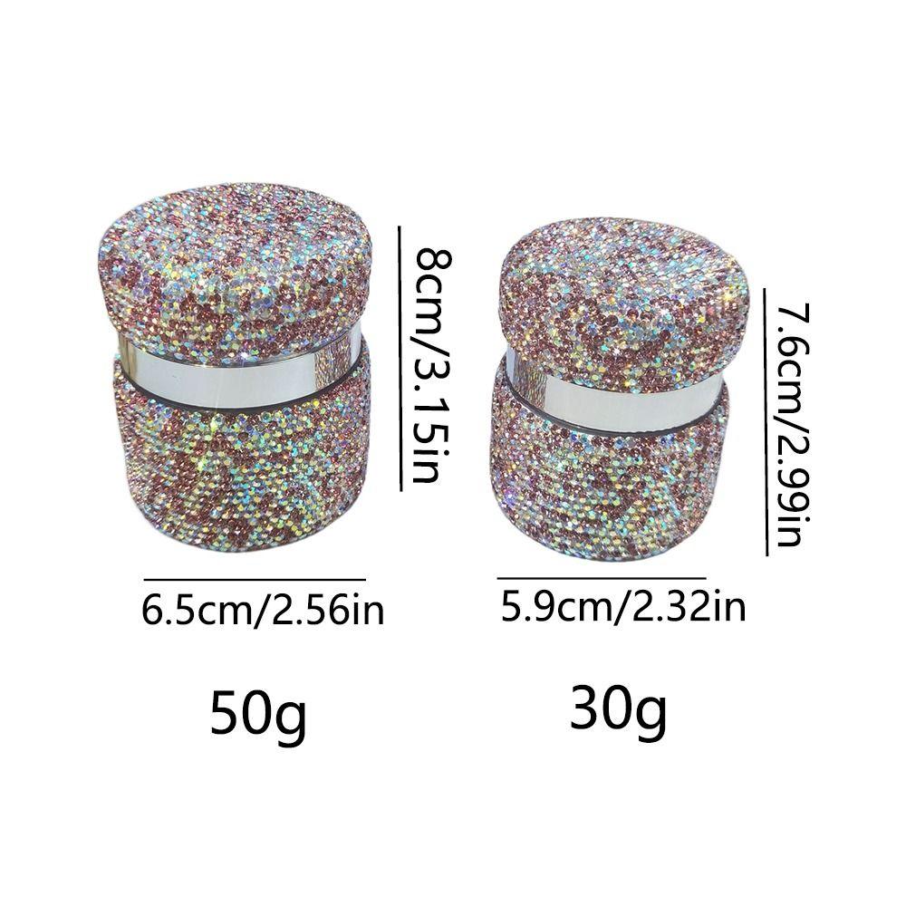 Rhinestone Airless Cream Bottle Dispenser Portable Push Down Pump Lotion Pump Jar Vials Leak Proof Refillable Cosmetic Container