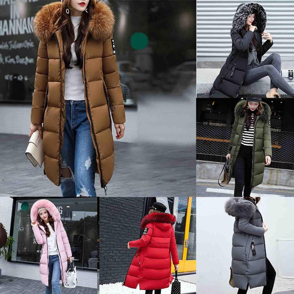 Damenmode Herbst und Winter schlanke mittellange, verdickende warme Baumwolljacke