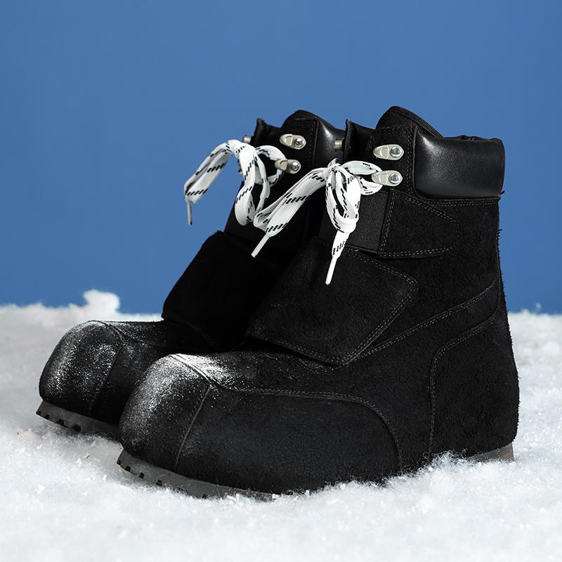 Men's and Women's High Top Snow Boots with Street Style Cool and Trendy Versatile and Fashionable