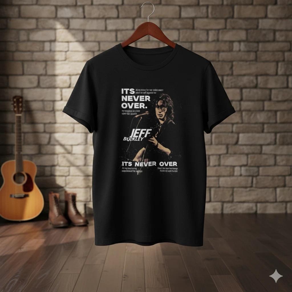 Unisex Adult Casual Music Jeff Buckley Its Never Over Graphic T-Shi... L