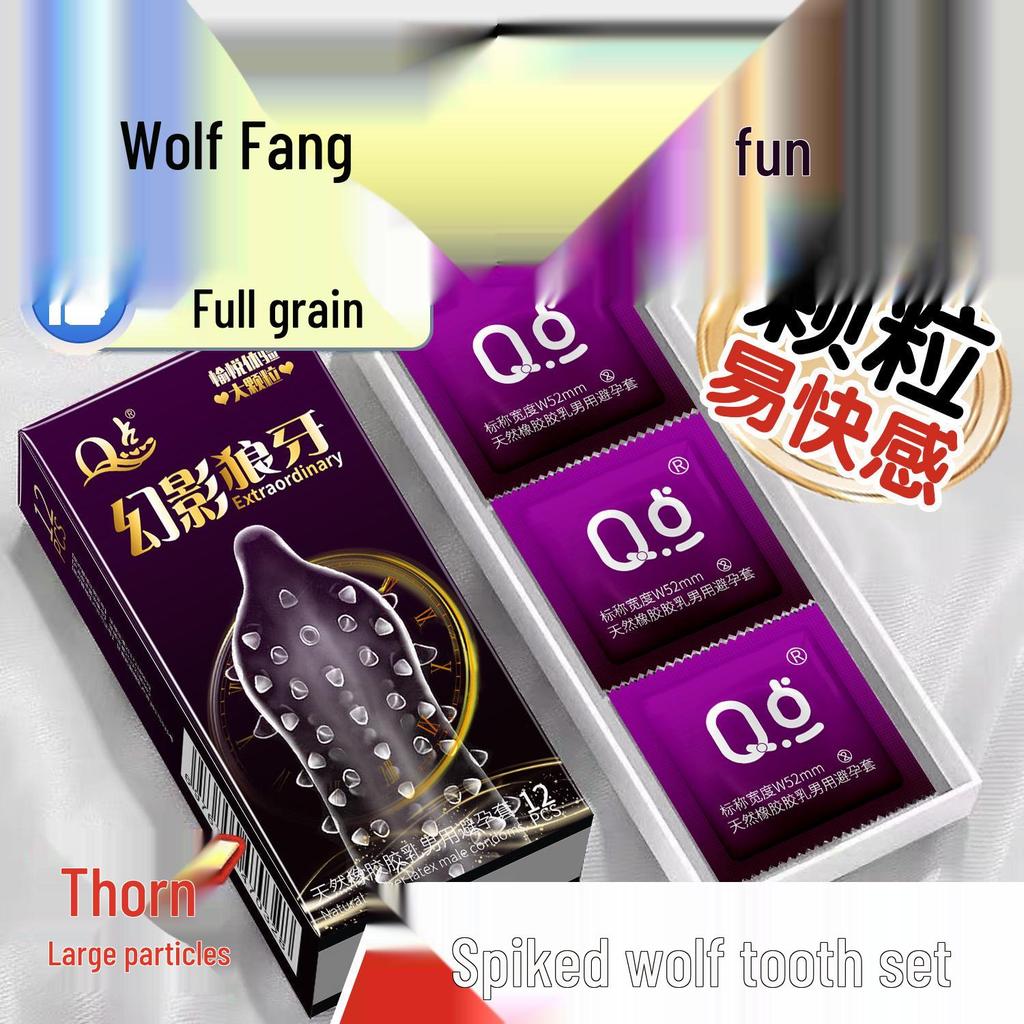 Prezerwatywy z wypustkami Q-point z ząbkami wilka do stymulacji łechtaczki - Długotrwałe bezpieczne zabawki seksualne dla dorosłych