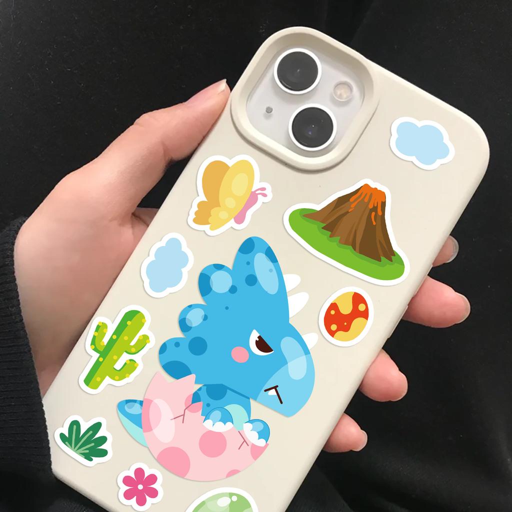 8PCS Dinosaur Collage Stickers Cute Face Changing Mug Computer Cell Phone Laptop Decoration Waterproof Stickers